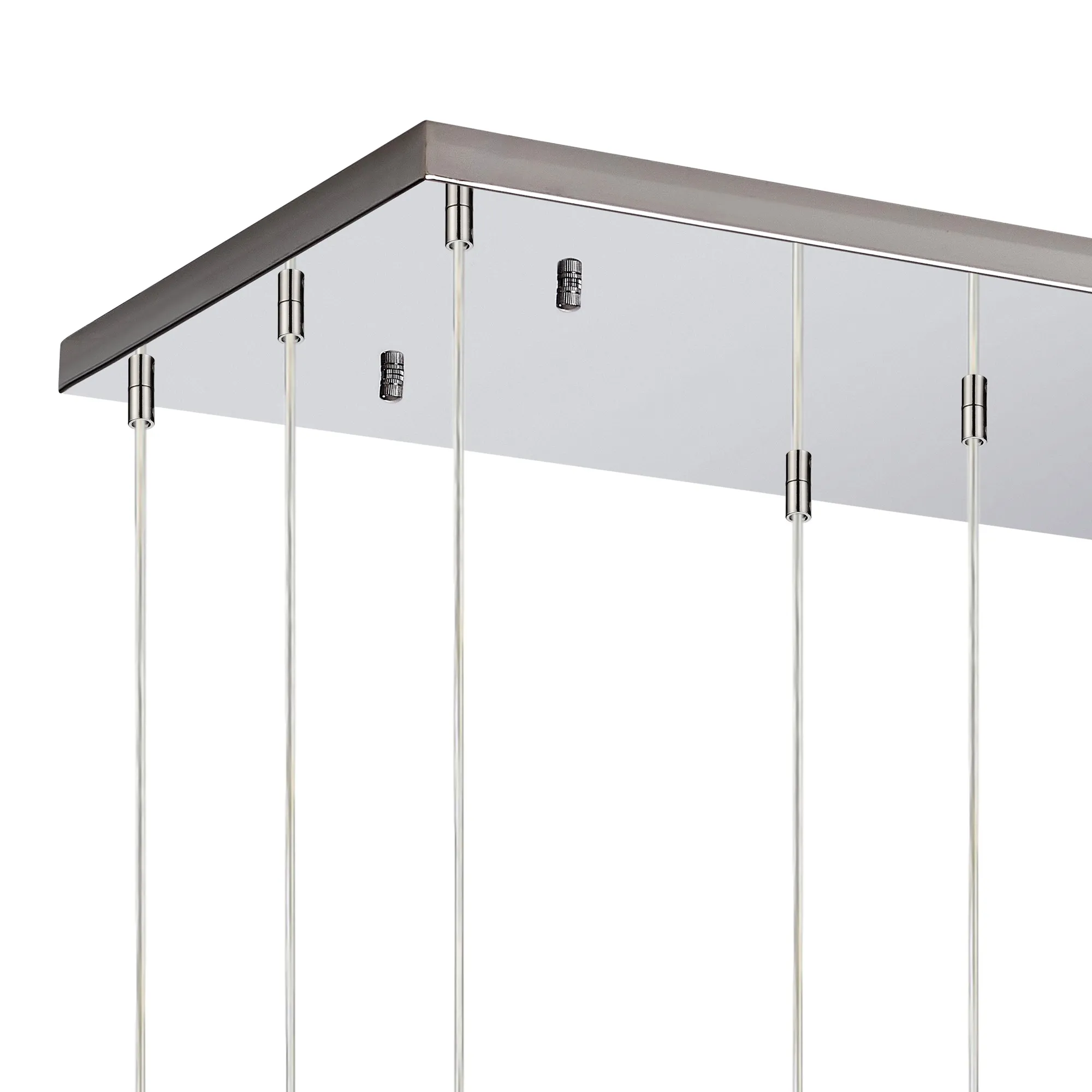 Amano Linear Rectangle Pendant, 12 Light Adjustable G9, Polished Chrome/Crystal IL31861CH  Diyas Amano